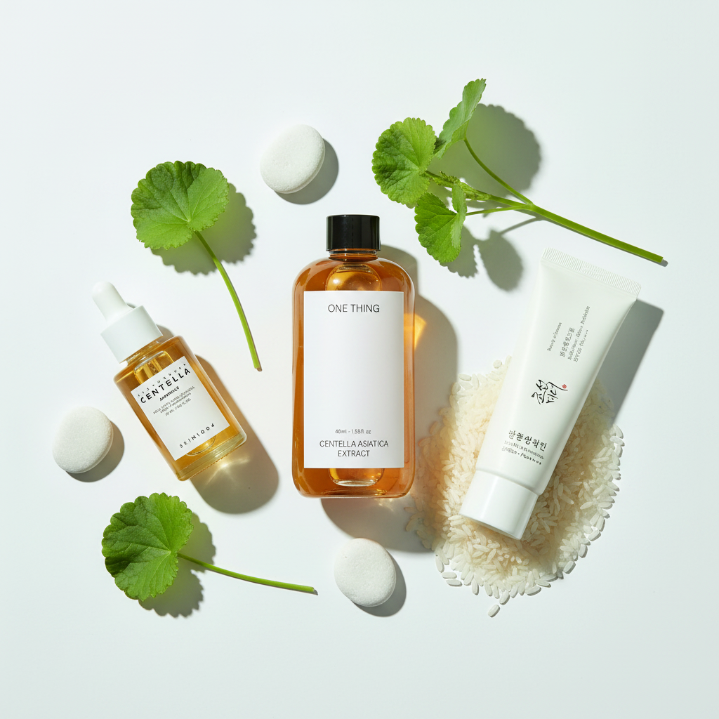 Emergency SOS Calming Kit - One Thing Centella Asiatica Extract, SKIN1004 Madagascar Centella Ampoule & Beauty of Joseon Relief Sun