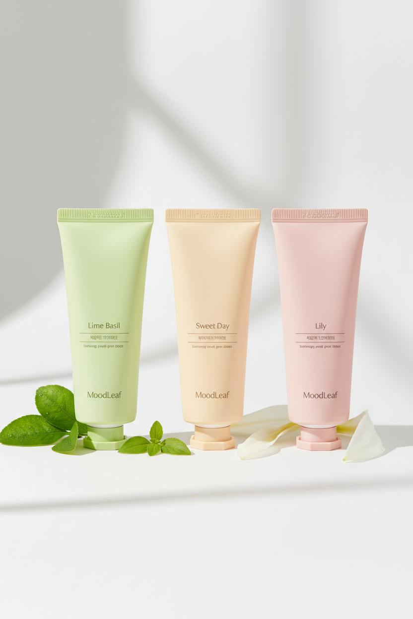 MoodLeaf Perfume Hand Cream Set Lime Basil Sweet Day Lily 50ml x3