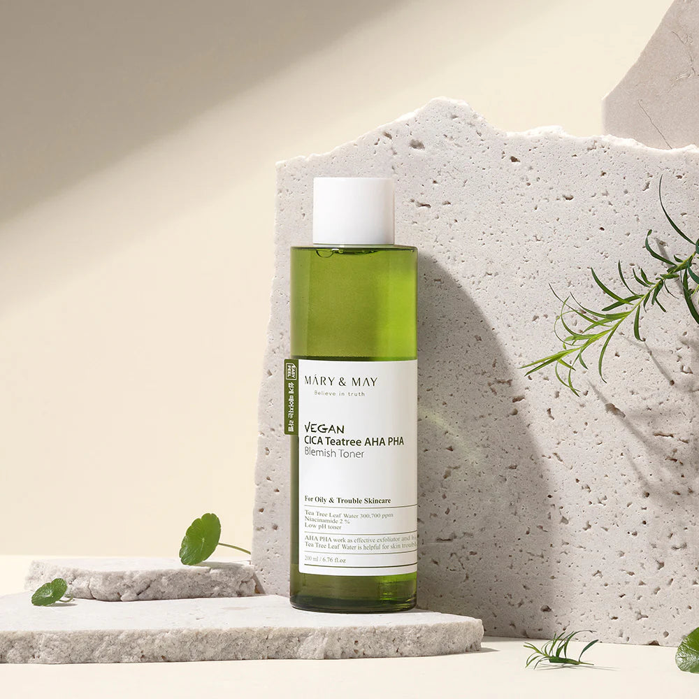 [Mary&May] Vegan CICA Tea Tree AHA PHA Blemish Toner 200ml