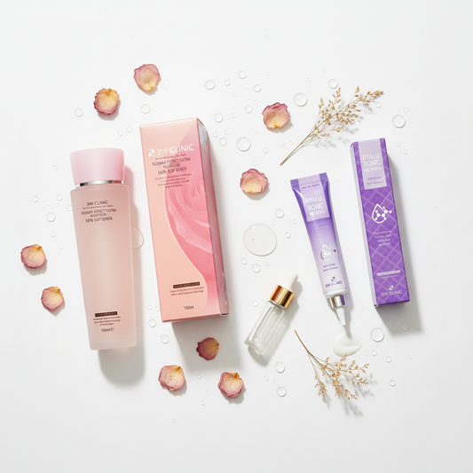 Desert Moisture Bomb DIY Kit - 3W Clinic Flower Effect Extra Moisture Skin Softener & Hyaluronic Eye Cream